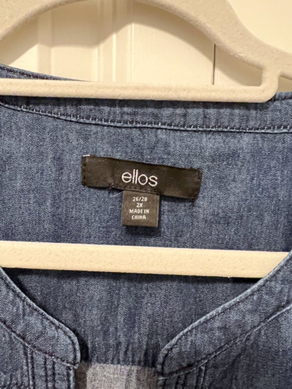 Ellos | Plus Size Blue Denim Tunic Button Front [2X] | NWOT - Picture 5 of 8
